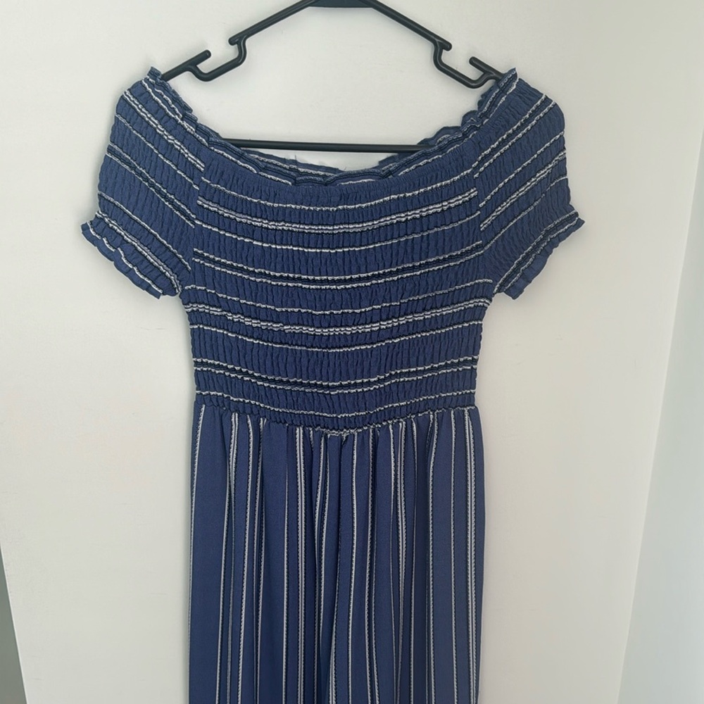 Blue striped jumpsuit